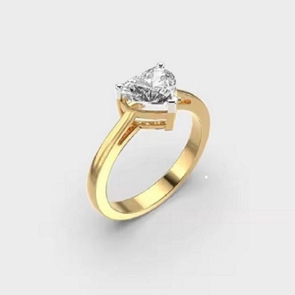 High-Demand 1 Carat Heart Solitaire Diamond Engagement Wedding Ring 10k/14k/18k Gold Lab-Grown for Export Sale