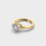 High-Demand 1 Carat Heart Solitaire Diamond Engagement Wedding Ring 10k/14k/18k Gold Lab-Grown for Export Sale