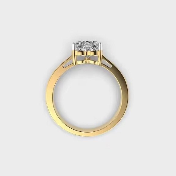 High-Demand 1 Carat Heart Solitaire Diamond Engagement Wedding Ring 10k/14k/18k Gold Lab-Grown for Export Sale