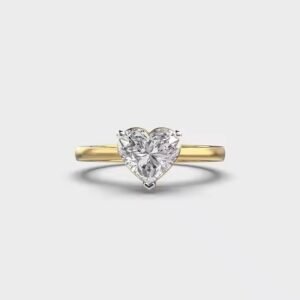 High-Demand 1 Carat Heart Solitaire Diamond Engagement Wedding Ring 10k/14k/18k Gold Lab-Grown for Export Sale