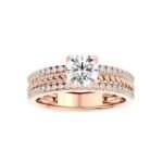 Luxury Wedding Ring Full Diamond Fine Jewelry Round Cut Engagement Ring for Worldwide Export from Indian Supplier