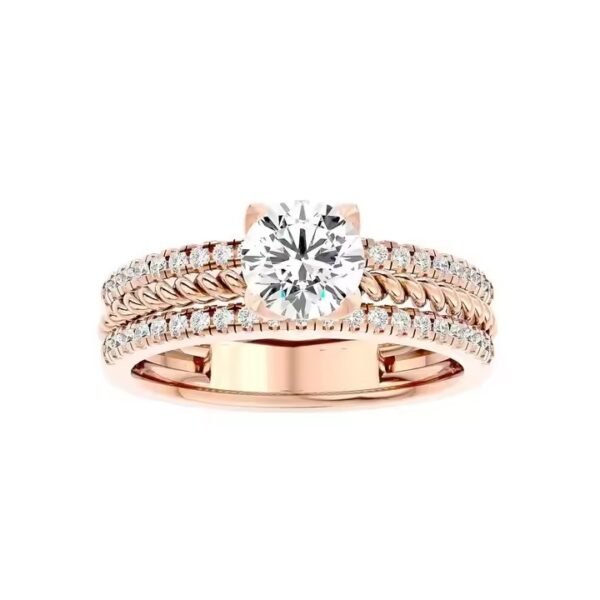 Luxury Wedding Ring Full Diamond Fine Jewelry Round Cut Engagement Ring for Worldwide Export from Indian Supplier