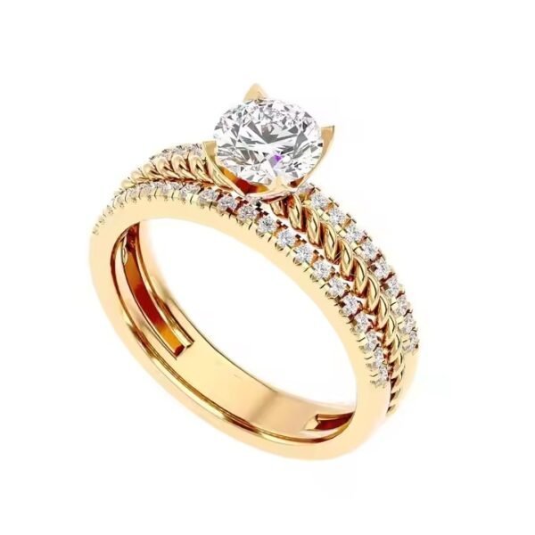 Luxury Wedding Ring Full Diamond Fine Jewelry Round Cut Engagement Ring for Worldwide Export from Indian Supplier
