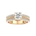 Luxury Wedding Ring Full Diamond Fine Jewelry Round Cut Engagement Ring for Worldwide Export from Indian Supplier