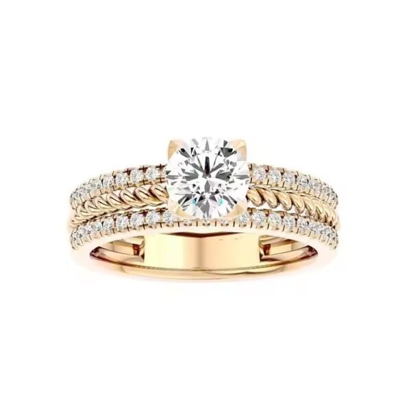 Luxury Wedding Ring Full Diamond Fine Jewelry Round Cut Engagement Ring for Worldwide Export from Indian Supplier