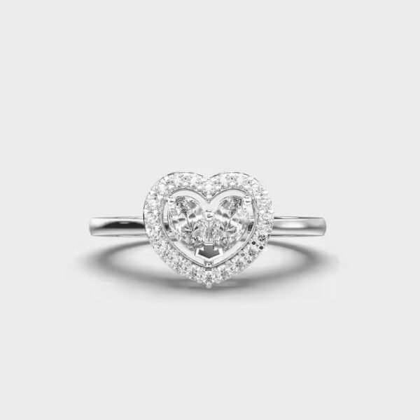 high Quality Lab Grown Diamond Ring 10k/14k/18k Solid Gold Heart Cut Original Moissanite Ring for Women Gift
