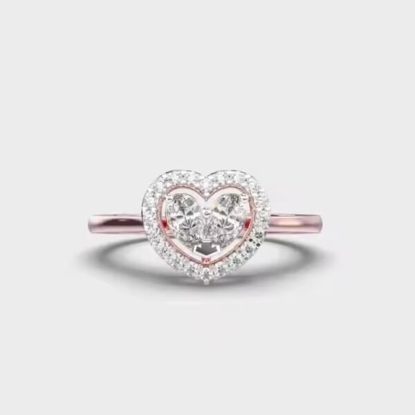 high Quality Lab Grown Diamond Ring 10k/14k/18k Solid Gold Heart Cut Original Moissanite Ring for Women Gift