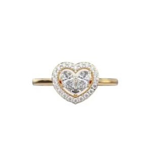 high Quality Lab Grown Diamond Ring 10k/14k/18k Solid Gold Heart Cut Original Moissanite Ring for Women Gift