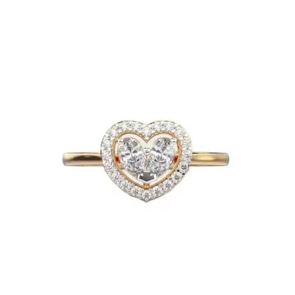 high Quality Lab Grown Diamond Ring 10k/14k/18k Solid Gold Heart Cut Original Moissanite Ring for Women Gift