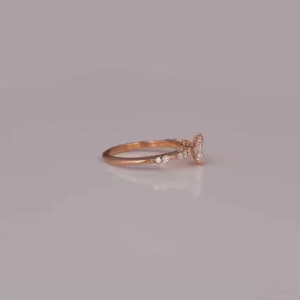 Best Quality Lab Grown Diamond Engagement Ring 10K/14K/18K Rose Gold Handmade Design Trendy Style for Women for Parties and Gift