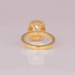 Luxurious Emerald Cut Lab Grown Diamond Setting Engagement Ring 14KT Gold Plated Trendy Style Gift Ring for Women