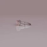 IGI Certified Solid Gold Engagement Ring With Ascher and Emerald Cut Custom Design 10K Lab Grown Pink Diamond Gold Plated