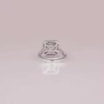 IGI Certified Lab Grown Diamond Ring Ascher Cut 18K Solid Gold with Two Side Halo Custom latest Designed Ring Gold Plated