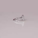 IGI Certified Lab Grown Diamond Ring Ascher Cut 18K Solid Gold with Two Side Halo Custom latest Designed Ring Gold Plated