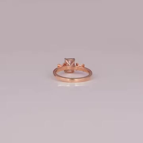 Luxury Rose Gold Plated Engagement Ring Radiant Cut Lab Grown Diamond Classic Custom Design for Birthday Surprise gift