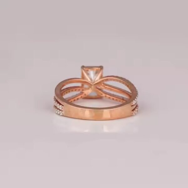 Rose Gold Plated Shank Engagement Ring Hidden with Radiant Cut Lab Grown Diamond Perfect Birthday Gift for Women