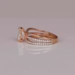 Rose Gold Plated Shank Engagement Ring Hidden with Radiant Cut Lab Grown Diamond Perfect Birthday Gift for Women