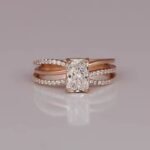 Rose Gold Plated Shank Engagement Ring Hidden with Radiant Cut Lab Grown Diamond Perfect Birthday Gift for Women
