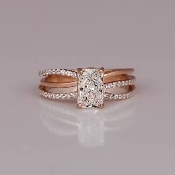 Rose Gold Plated Shank Engagement Ring