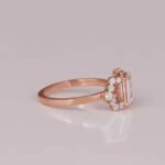 Lab Grown Emerald Cut Diamond Ring 18K Rose Gold Plated Latest New Style Engagement & Wedding Ring Gift for Women