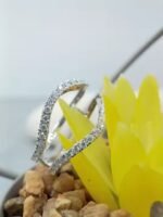 Luxurious Customized 925 Silver & White Gold Moissanite Diamond Ring Pave Setting Engagement Gift for Wife