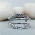 Luxurious Customized 925 Silver & White Gold Moissanite Diamond Ring Pave Setting Engagement Gift for Wife