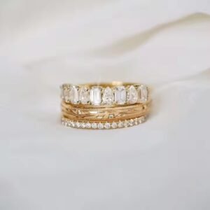 New Classic Lab Grown Round Cut Diamond 10K/ 14K/ 18K Yellow Gold Full Diamond Engagement Ring for Export Sale From India
