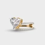 Women's High-Demand 10K/14K/18K Yellow Gold Round Cut Lab Grown Diamond Engagement Ring for Men's and Women