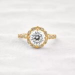 high quality Wedding Ring 1.50 CT Cushion and Cluster Halo Square Cut Original Moissanite Diamond Ring gift for women