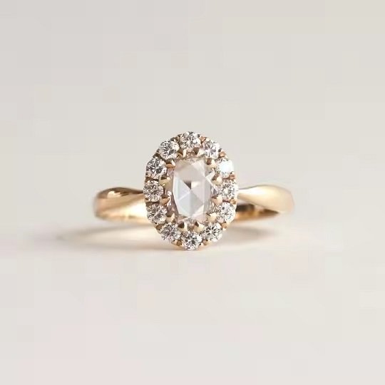 Custom Handmade Jewelry Lab Grown Diamond Engagement Ring 10K/ 14K/ 18K Gold Jewelry Rings for Women Diamond Rings