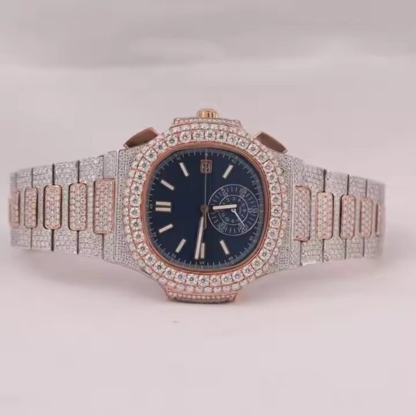 Luxurious Men's Fashion Statement Trendy Moissanite Diamond Wrist Watch