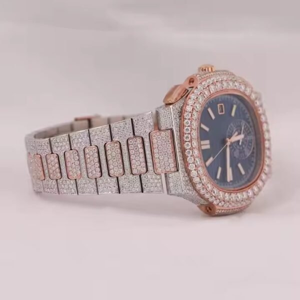Luxurious Men's Fashion Statement Trendy Moissanite Diamond Wrist Watch