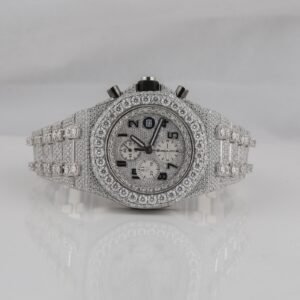 41 MM White Tone Roman dial hip hop Diamond Watch