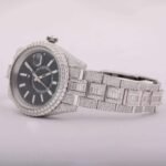 Black Case Baguette Japan Movement Diamond Watch