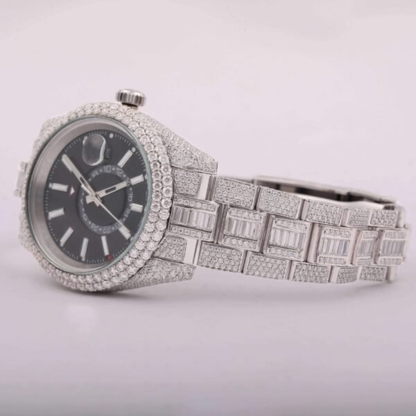 Black Case Baguette Japan Movement Diamond Watch
