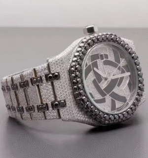 Customizable Luxury Men's Hip Hop Watch Real Moissanite & Diamond Studded Silver Plated Iced out Jewelry Watch From India