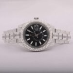 Black Case Baguette Japan Movement Diamond Watch