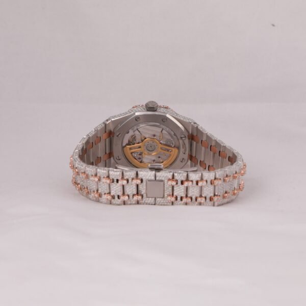 Rose/White Tone Hip-hop Super Clone Mossanite Diamond Watch