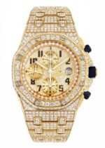 Iced Two Tone Diamond Watch with VVS Moissanite Pass Tester Certified