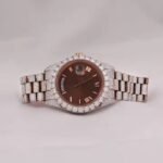 VVS Moissanite Hip Hop Diamond Stainless Steel Silver Plated Men Wrist Watch