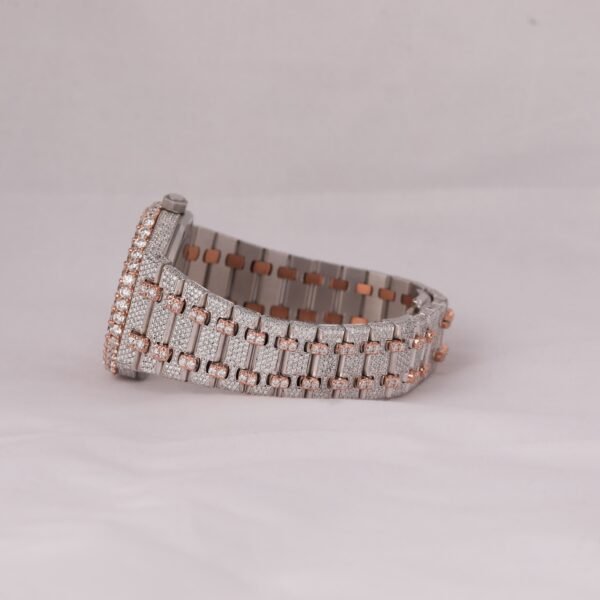 Rose/White Tone Hip-hop Super Clone Mossanite Diamond Watch