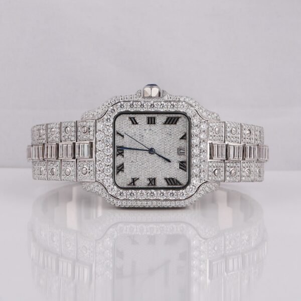 Full White Buss Down Mossanite Diamond Watch