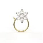 Shining Star Jewelry Yellow Gold Certified Diamond Allure Nose pin Lab Grown Diamonds Flower Shape Pretty Nose Stud For Weddings