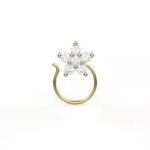 Shining Star Jewelry Yellow Gold Certified Diamond Allure Nose pin Lab Grown Diamonds Flower Shape Pretty Nose Stud For Weddings
