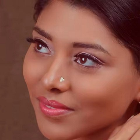 14KT Yellow Gold Certified Trendy Rose Gold Lab Grown Diamond Nose Pin Stylish Floral Design Fine Piercing Jewelry For Women