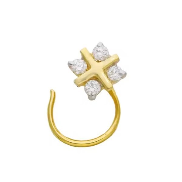 Best Fashion Jewelry 18kt Yellow Gold Diamond Nose Pin for Engagement Wedding or Gift Quality Assured