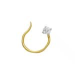 High Quality 18kt Diamond Yellow Gold Lab Grown Diamond Sun Shine Nose Pin Fine Piercing Jewelry Nose Stud For Weddings
