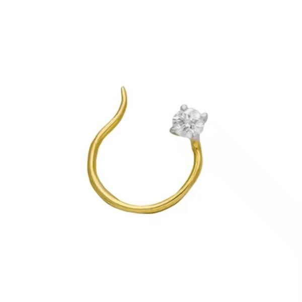 High Quality 18kt Diamond Yellow Gold Lab Grown Diamond Sun Shine Nose Pin Fine Piercing Jewelry Nose Stud For Weddings