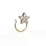 Shining Star Jewelry Yellow Gold Certified Diamond Allure Nose pin Lab Grown Diamonds Flower Shape Pretty Nose Stud For Weddings
