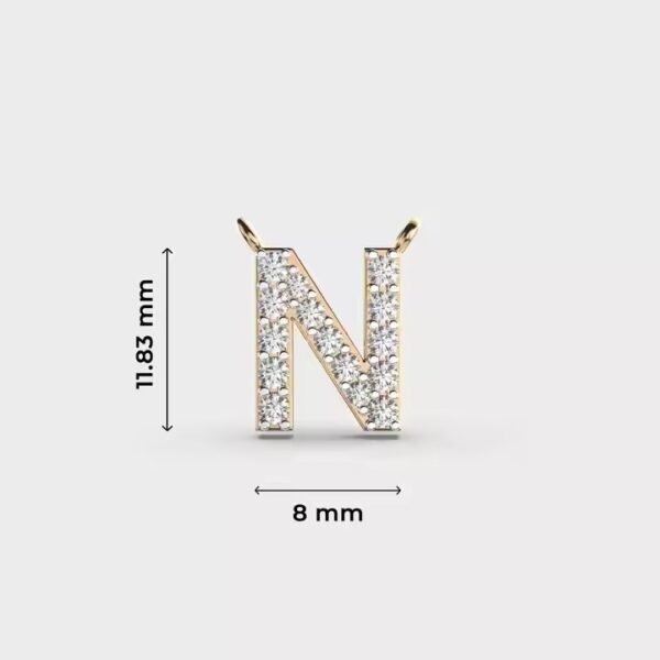 Classic Unisex 'N' Letter 18K Gold and Silver Plated Fine Jewelry Pendant Diamond Pendants & Charms